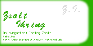 zsolt ihring business card